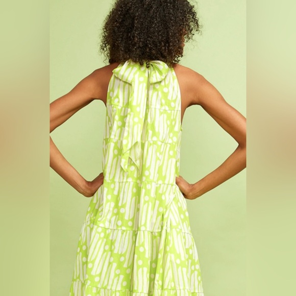 NWT RHODE RESORT Julia Dress in Chartreuse Batik S - Picture 7 of 12